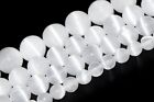 Perles rondes naturelles authentiques perles de chat blanches sélénite de qualité AAA 6/8/8-9/10 MM