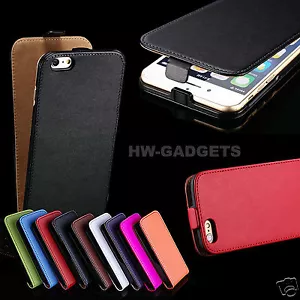 Genuine Real Leather Ultra Slim Flip Case Cover for iPhone 8 - Picture 1 of 17