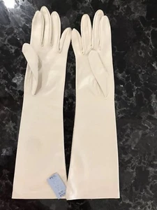 Vintage Van Raalte Womens Long Nylon Oyster Formal Opera Gloves Sz 6 NOS USA - Picture 1 of 6