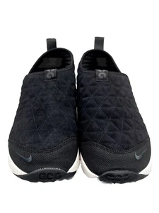 Nike ACG Moc 3.0 scarpe da ginnastica slip on in pelle sneakers NERE taglia 7 UK - Foto 1 di 12