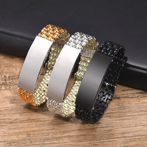 15.8mm Stainless Steel + Plastic Bangle Bracelet Mens Women's Wristband 16-20cm - Picture 1 of 15