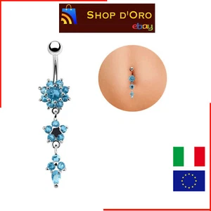 Piercing Ombelico Donna Acciaio Chirurgico Anallergico Brillante Alta Qualita - Foto 1 di 3