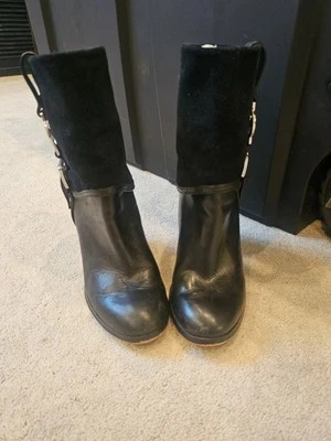 Michael Kors Black Booties Silver Hardware 6.5 $250 - Image 1 of 4