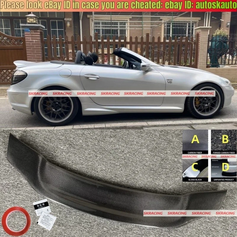Para Mercedes-Benz SLK Class R172 11-16 bota traseira de fibra de carbono porta-malas asa spoiler - Imagem 1 de 4