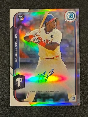 Maikel Franco 2015 Bowman cromo novato refractor automático/499 Phillies Foto 1 de 2