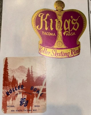 Roller Skating Decal sticker lot King's Roller Bowl Tacoma Spokane & Everett - Image 1 of 2