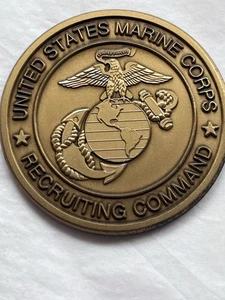 USMC Recruiting Command Honor Courage Commitment Sgt Major Challenge Coin - Bild 1 von 7