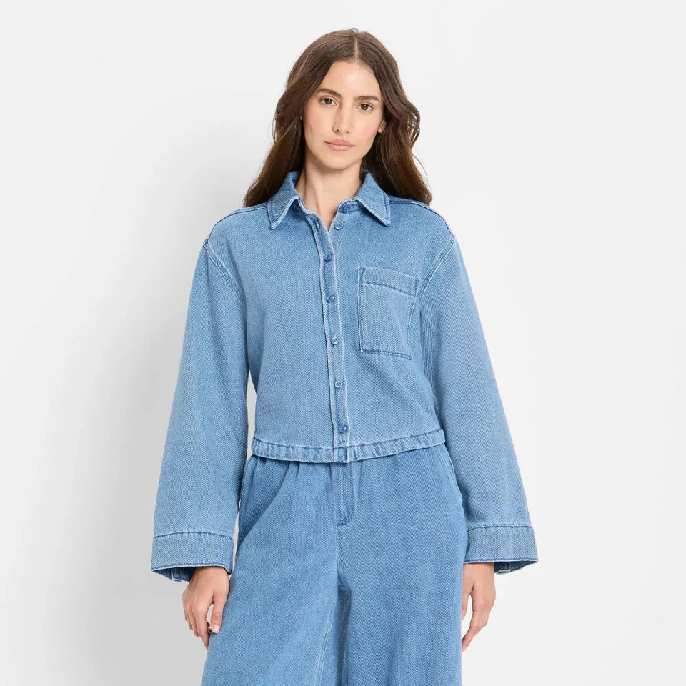 Women's Relaxed Denim Button-Down Shirt - Future Collective - Image 1 of 1