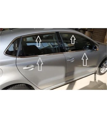 Complete Chrome Window Trim Set – For VW Polo MK5 – 12pcs (2009–2017) - Imagem 1 de 4