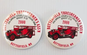 2 Butterfield Minnesota Threshermen's Ass'n Pinback Buttons 2000 34th annual - Picture 1 of 4