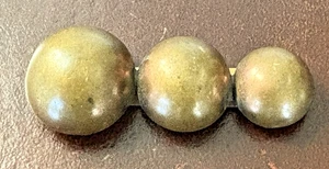 Vintage Brass Three Dome Round Ball Barrette Brooch - Picture 1 of 6