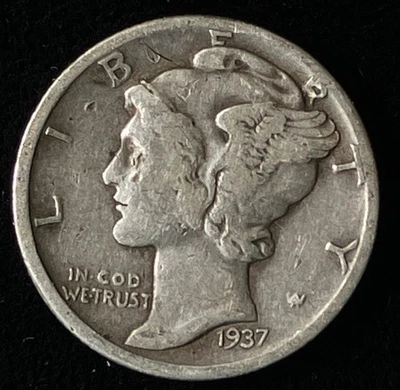 1937-D Mercury Dime in VF Condition - Image 1 of 2
