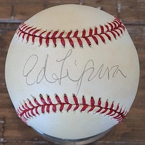 ED FIGUEROA SIGNED OAL BUDIG BASEBALL YANKEES ANGELS RANGERS A'S - Picture 1 of 2