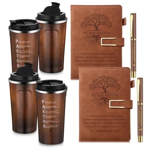 Vaso de acero inoxidable a granel de 6 piezas de regalos de agradecimiento de pastor de Navidad de 17 oz A... - Imagen 1 de 7