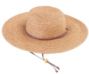 Sloggers 442DB Dark Brown Women's Braided Sun Hat Medium with Wind Lanyard - Picture 1 of 1