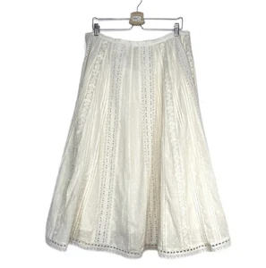 Lauren Ralph Lauren Black Label Eyelet  Embroidered Skirt 100%  Cotton  Size 14 - Bild 1 von 8