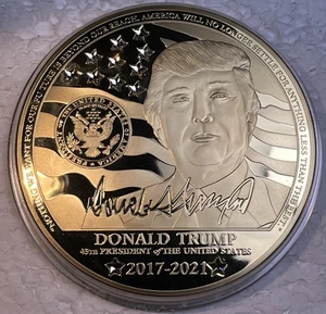 Moneta Presidente Donald Trump 1° Termine, placcata oro zecca americana, 12 oz 4 pollici - Foto 1 di 22