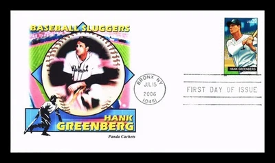 CUBIERTA PRIMER DÍA PANDA CACHETS BÉISBOL SLUGGERS HANK GREENBERG Foto 1 de 2