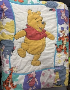 Vintage Winnie the Pooh Eeyore Tigger Comforter Baby Crib Blanket 1995 - Picture 1 of 2