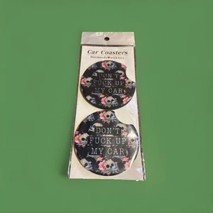 Set of 2 “Meditate” NEW Cup Holder Car Absorbent Coasters - Picture 1 of 1