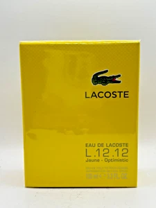 EAU DE LACOSTE L.12.12 JAUNE-OPTIMISTIC BY LACOSTE 100ML EDT SPRAY - Picture 1 of 4