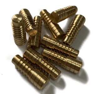 2PK/5PK/10PK Modified 3/8-10 Pool Cue Joint Protector Pin Screw Studs - Brass - Picture 1 of 4