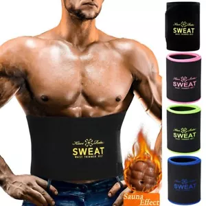 Neoprene Sauna Sweat Body Shaper Waist Trainer Belt for Weight Loss Cincher Wrap - Picture 1 of 22