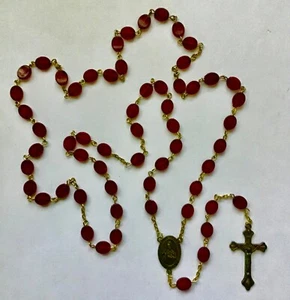 ST THERESA ROSARY IN RED BEADS - Picture 1 of 3