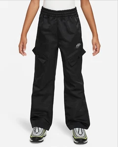 Nike Sportswear Water-repellent Big Kids Girls Pants Black FN8638 - Picture 1 of 6