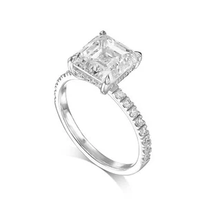 Diamond Engagement Ring VS1 F Asscher 4.25 Ct Lab Created IGI Certified Special - Picture 1 of 6