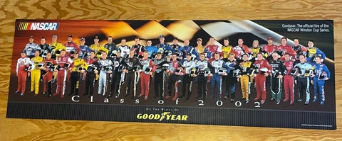 44 NASCAR Drivers The Class of 2002 34” x 11” Poster Cover