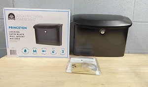 Mailbox Wall Mounted Locking Black 2572-10 Architectural Princeton New Open L4 - Picture 1 of 15