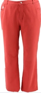 Quacker Factory - 5-Pocket Knit Denim Boot Cut Jeans - Spice Red - 20 Plus - Picture 1 of 2