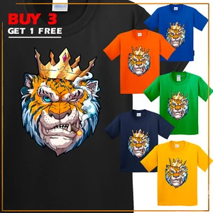 King Tiger Animal Lover Funny Men's Short Sleeve T Shirt Sarcastic USA New Gift - Picture 1 of 14