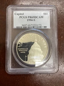 1994 S Capitol S$1 PCGS PR69DCAM - Picture 1 of 3
