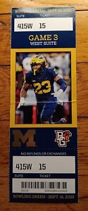 2023 Bowling Green vs Michigan Wolverines Football Ticket Stub West Suite