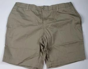 LANDS END Khaki School Uniform Plain Front Chino Shorts Girls 16+ Plus NEW - Picture 1 of 5