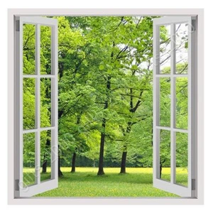Green Nature por Ventana 3D Falsa | Lienzo (Enrollado) | Arte de pared HD imagen de giclee - Imagen 1 de 21