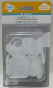 angel of mine Safety Plastic Outlet Plugs Covers Open Oulets Clear 12 Pieces - Picture 1 of 2
