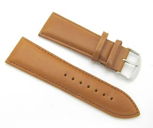 Cinturino per orologio in pelle imbottita marrone 28 mm con barre a molla - Foto 1 di 3