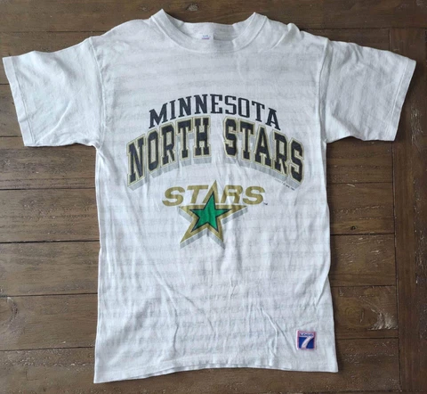 Vintage 1991 Logo 7 Minnesota North Stars NHL Shirt Adult Medium Cover