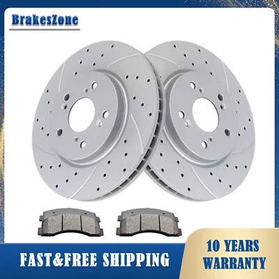 Pastilhas de rotores de freio dianteiro 296 mm adequadas para Honda Crosstour CR-V 2012-2015 com fenda - Imagem 1 de 4