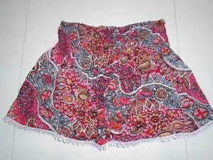 NWOT-PAISLEY PRINT-Juniors size S/M Cute SMOCKED WAISTBAND Short Shorts - Picture 1 of 7