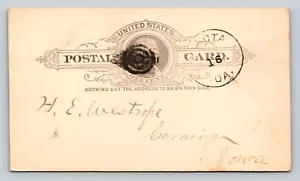 1886 UX9 Postal Card FANCY Target Cancellation 1c Haven't Received Tax Receipts - Picture 1 of 3