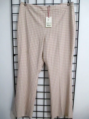 "NUEVO" ALEX MARIE / ORG $99 🌸 TALLA 18==PANTALONES BEIGE A CUADROS GINGHAM / BOOT LEG Foto 1 de 4