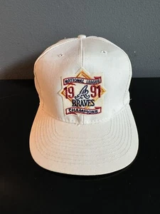 VTG 1991 Alanta Braves National League Champions Cap Hat MLB Baseball Snapback - Picture 1 of 6