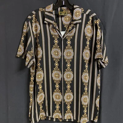 Casa Moda Couture Medium Shirt Casual Summer Trendy Blk Gold 55 - Image 1 of 4