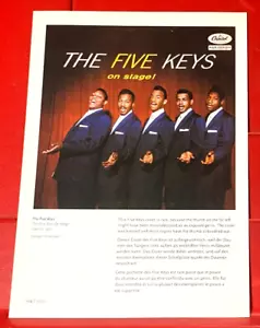 The Five Keys On Stage Album Cover Art PICTURE / PRINT 7.5" x 5.5" Doo-Wop/R&B - Imagen 1 de 3