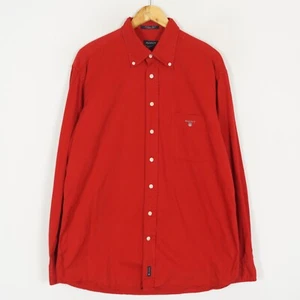 GANT TRIBECA TWILL Men Shirt Size L Casual Fit Red Cotton Button-Down - Picture 1 of 9