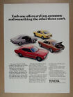 1972 Toyota Corolla Corona Mark Ii & Celica St Vintage Print Ad